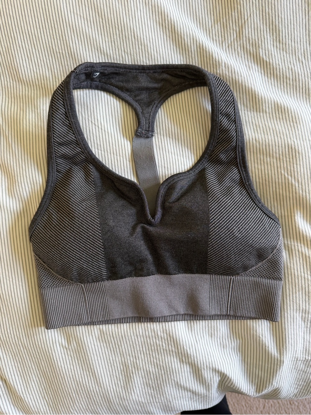 Gymshark Gray Racerback Seamless Sports Bra